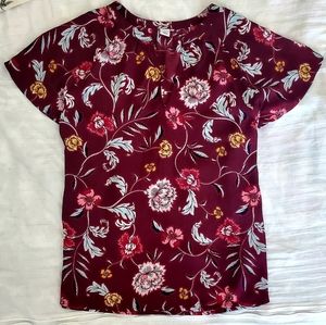 Old Navy, Floral, Short Sleeve Blouse, Medium